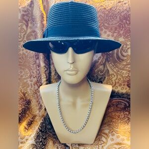 Vintage Diamond Quality Hats - Black Wide-Brim Fedora Hat - Men’s Accessories